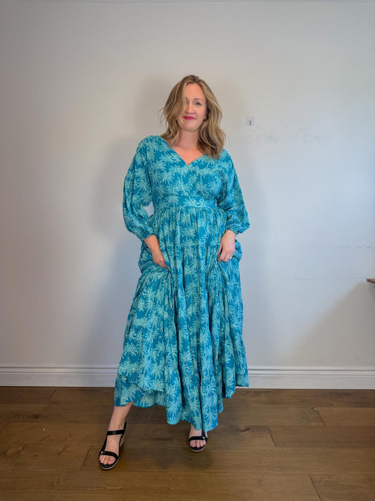 Coolibar Sun Protection "Maxi Dress in Tropical Print" (Size