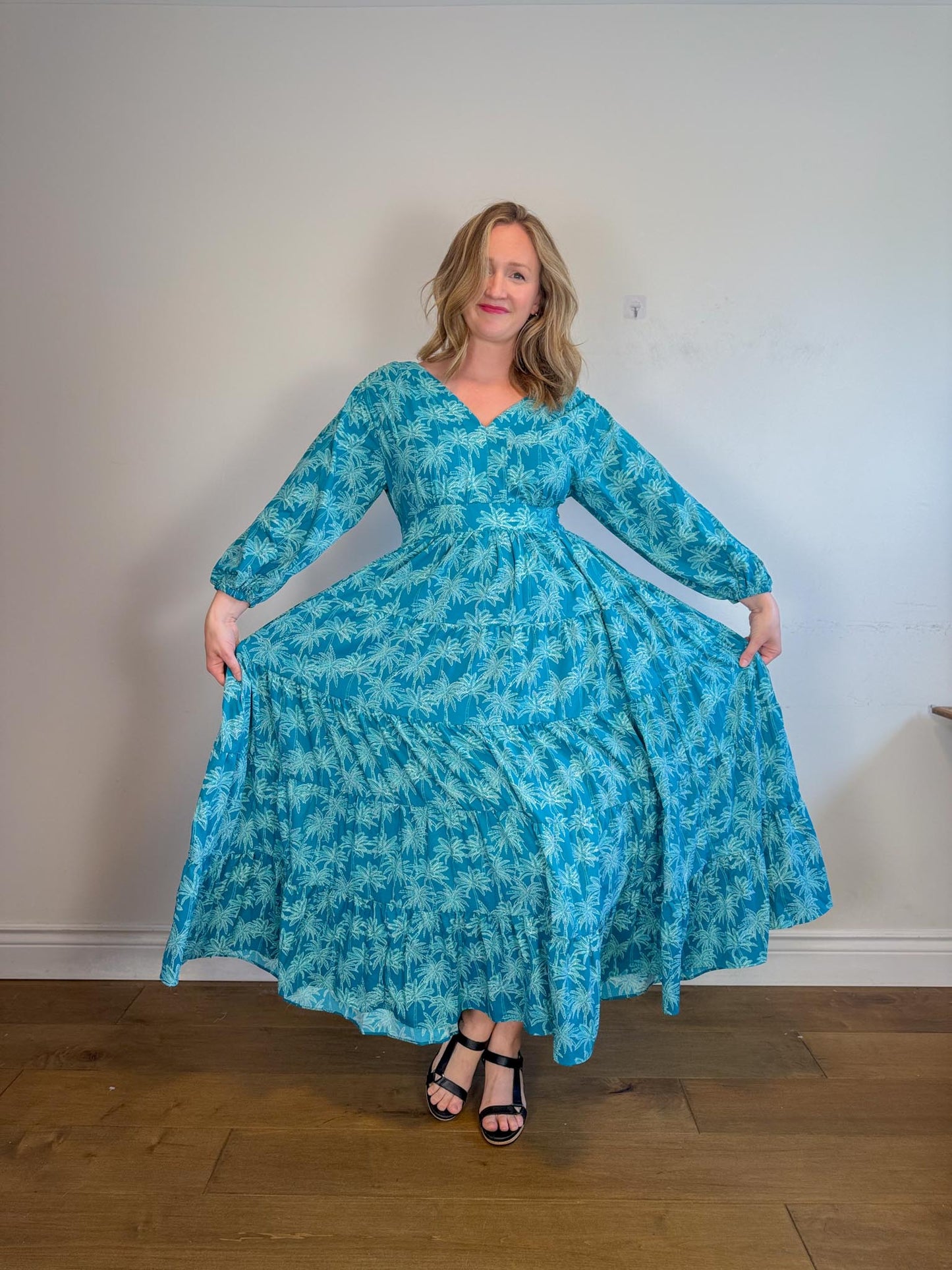 Coolibar Sun Protection "Maxi Dress in Tropical Print" (Size