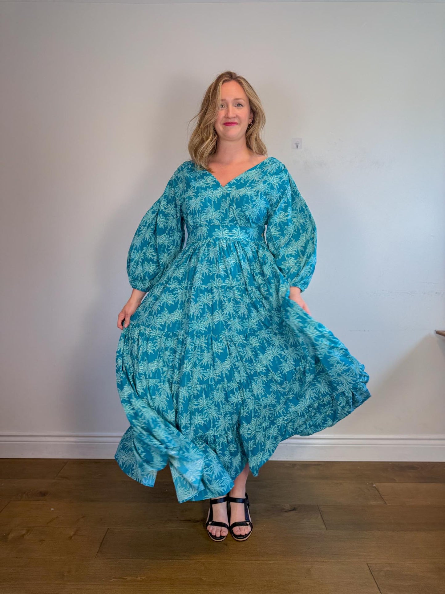 Coolibar Sun Protection "Maxi Dress in Tropical Print" (Size