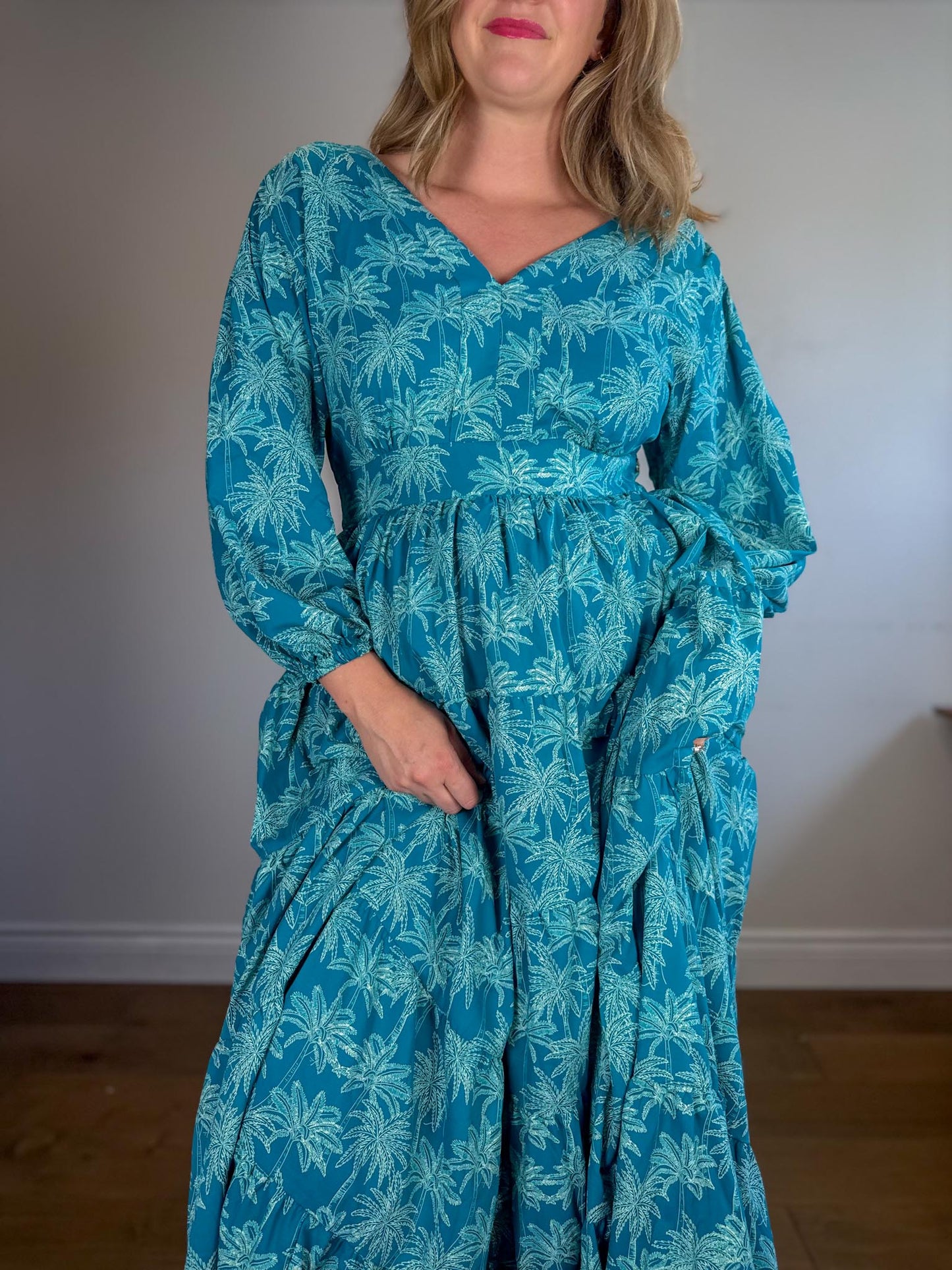 Coolibar Sun Protection "Maxi Dress in Tropical Print" (Size