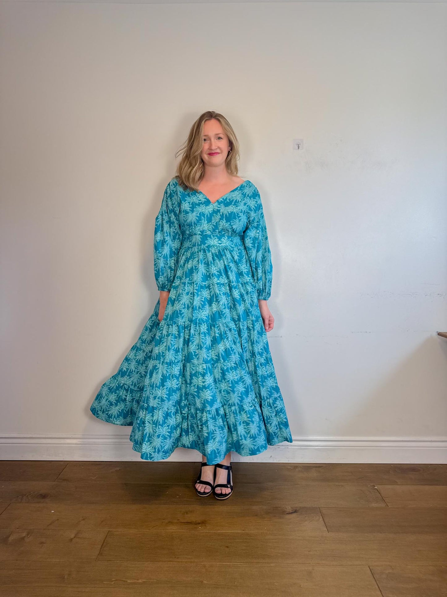 Coolibar Sun Protection "Maxi Dress in Tropical Print" (Size