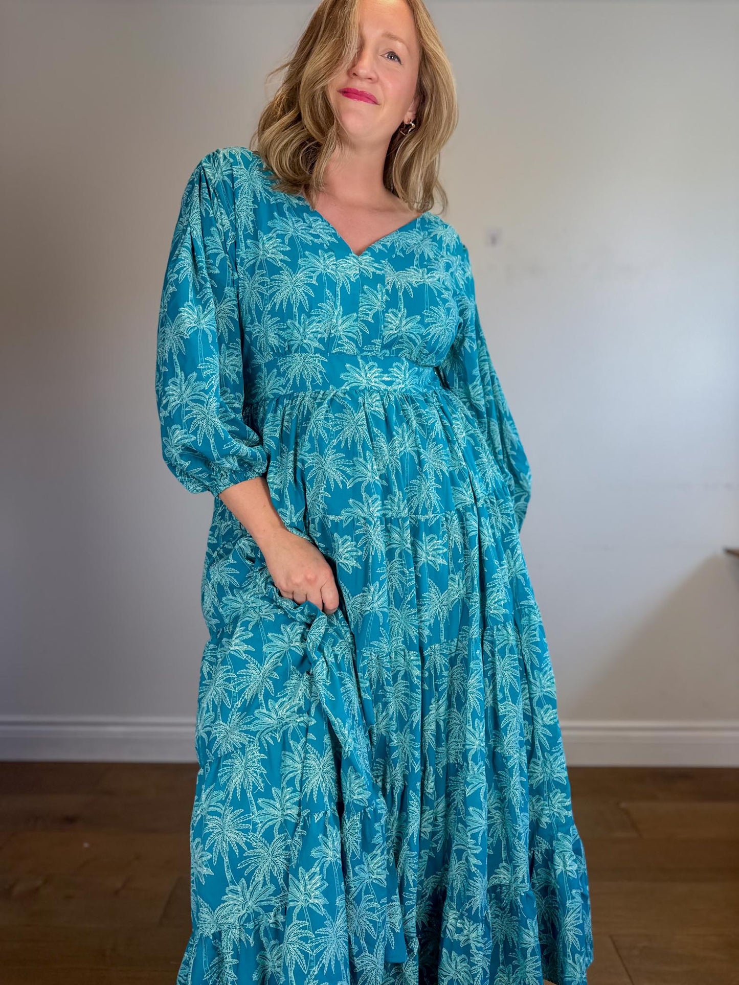 Coolibar Sun Protection "Maxi Dress in Tropical Print" (Size