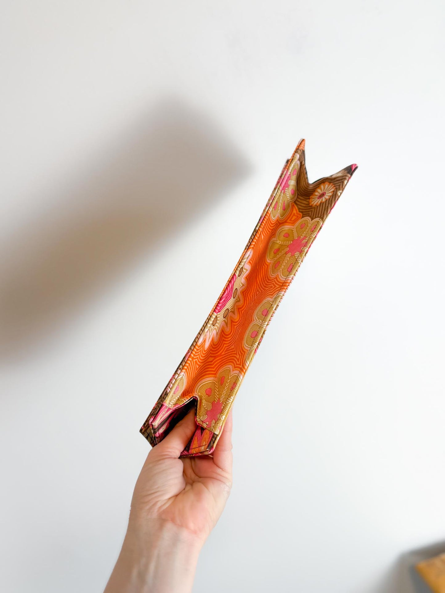 Pineda Covalin Patterned Clutch in Pink/Orange/Brown