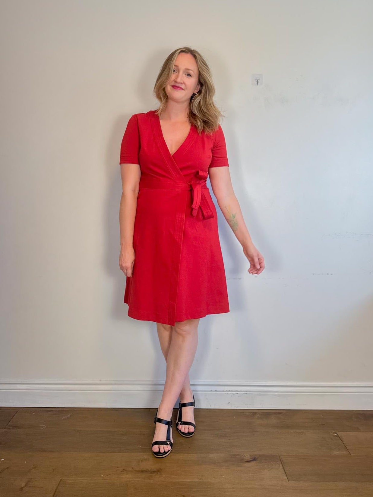 Boden Wrap Dress in Red (Size L)