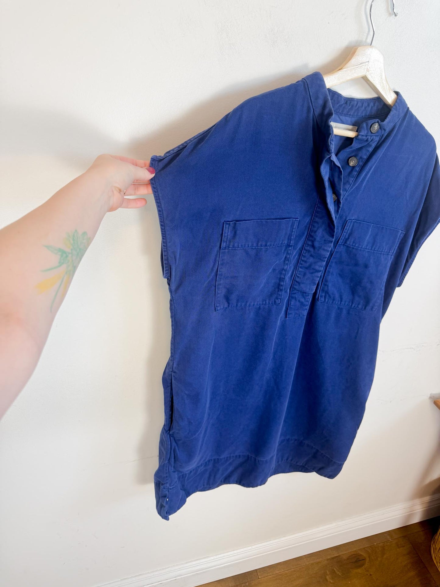 Everlane "The Tencel Easy Workwear Dress in Blue" (Size L)