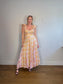 Anthropologie "Maeve Linen Blend Flutter-Sleeve A-Line Midi Dress in Pastel Plaid" (Size S)