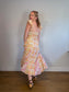 Anthropologie "Maeve Linen Blend Flutter-Sleeve A-Line Midi Dress in Pastel Plaid" (Size S)