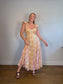 Anthropologie "Maeve Linen Blend Flutter-Sleeve A-Line Midi Dress in Pastel Plaid" (Size S)