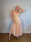 Anthropologie "Maeve Linen Blend Flutter-Sleeve A-Line Midi Dress in Pastel Plaid" (Size S)