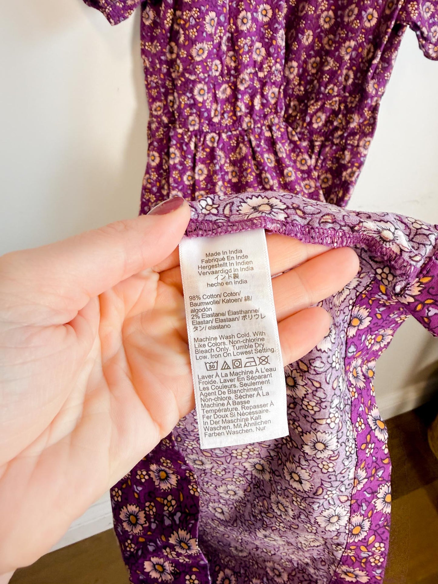 J.Crew Poplin Cotton Midi Dress in Purple Floral (Size 10)