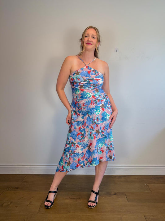 Anthropologie "Halter Midi Slip Dress in Floral" NWT (Size M)