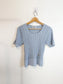 MARITHE & FRANCOIS GIRBAUD Knit Sweater T-Shirt in Blue (Size M)