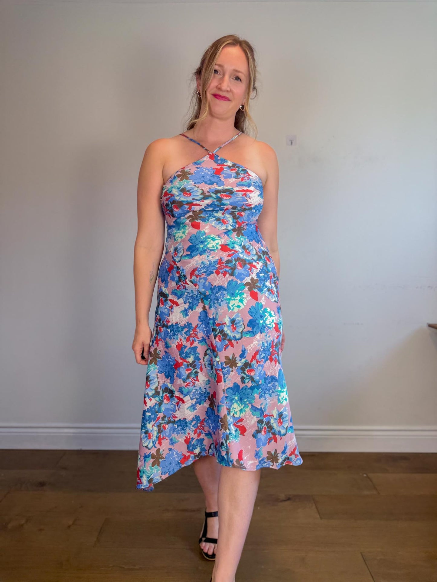 Anthropologie "Halter Midi Slip Dress in Floral" NWT (Size M)