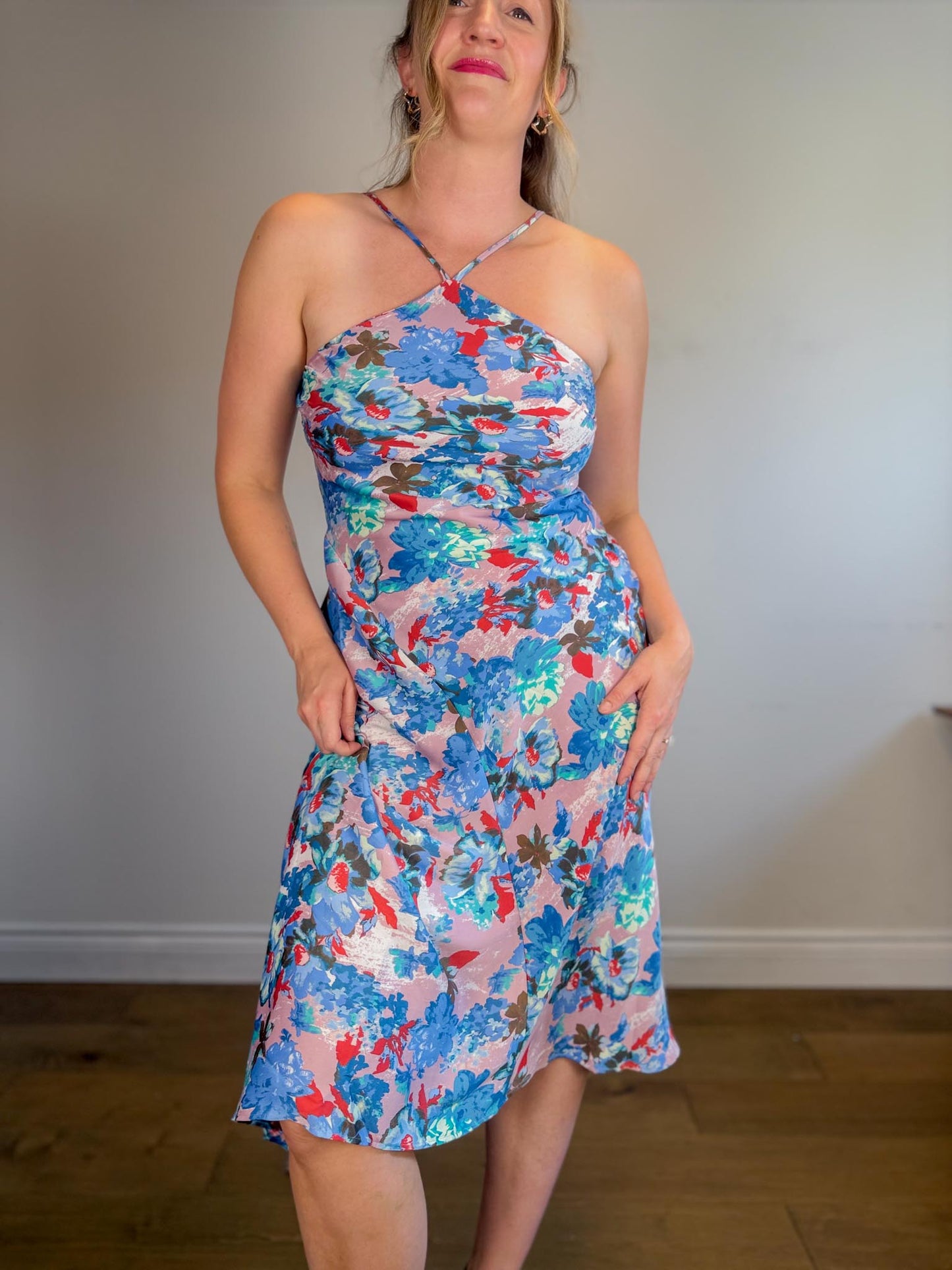 Anthropologie "Halter Midi Slip Dress in Floral" NWT (Size M)