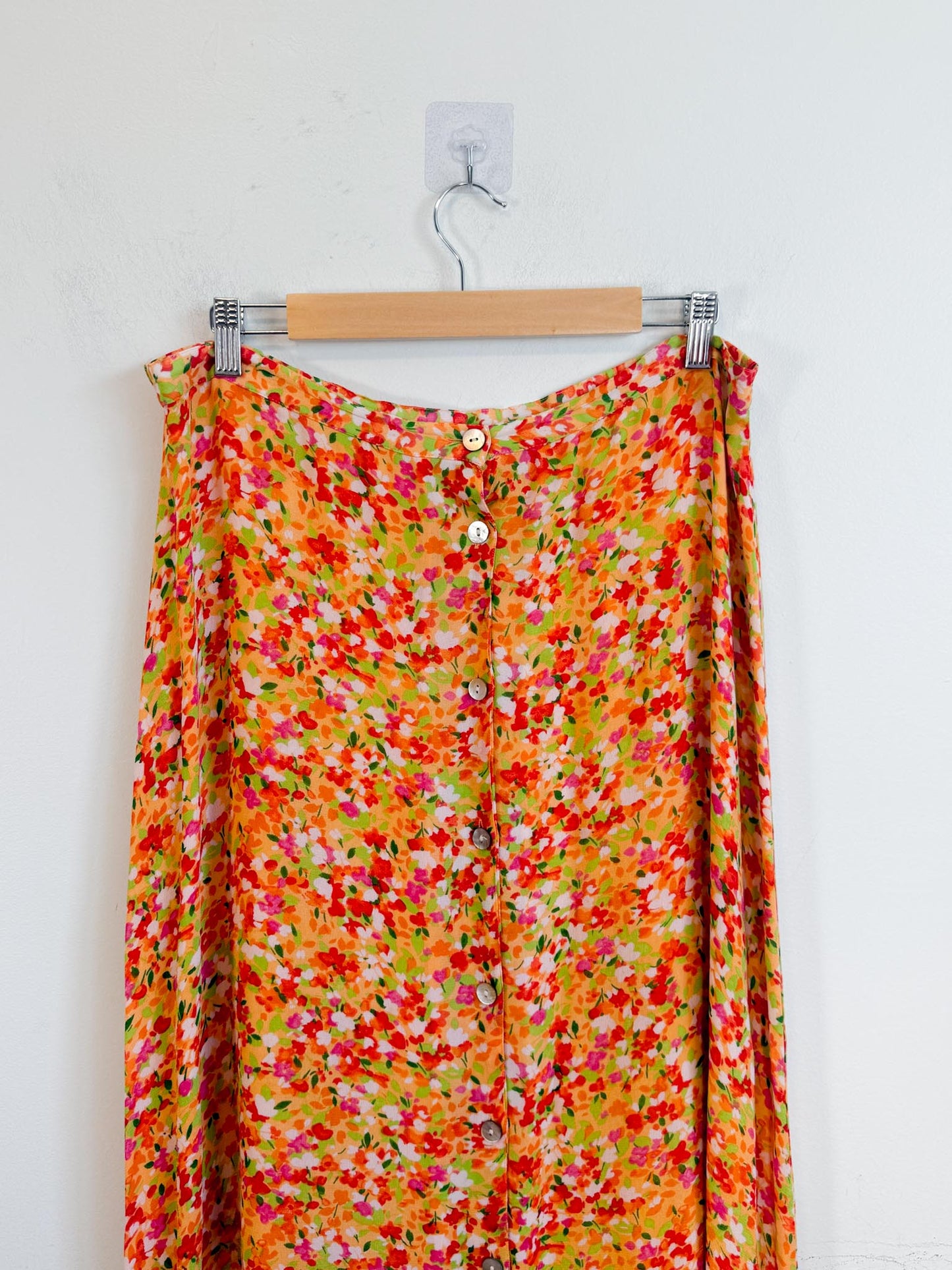 Vintage Floral Midi Skirt (Size L/XL)