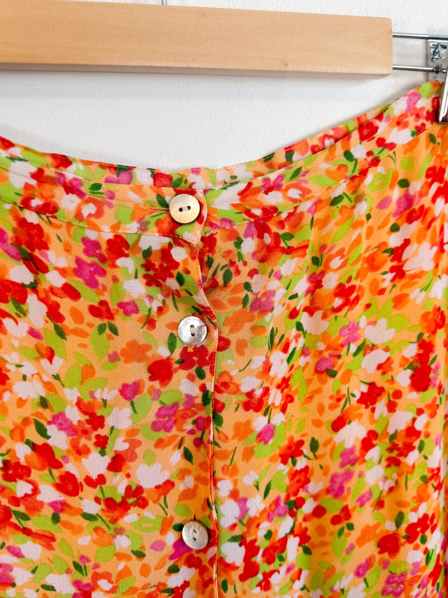 Vintage Floral Midi Skirt (Size L/XL)