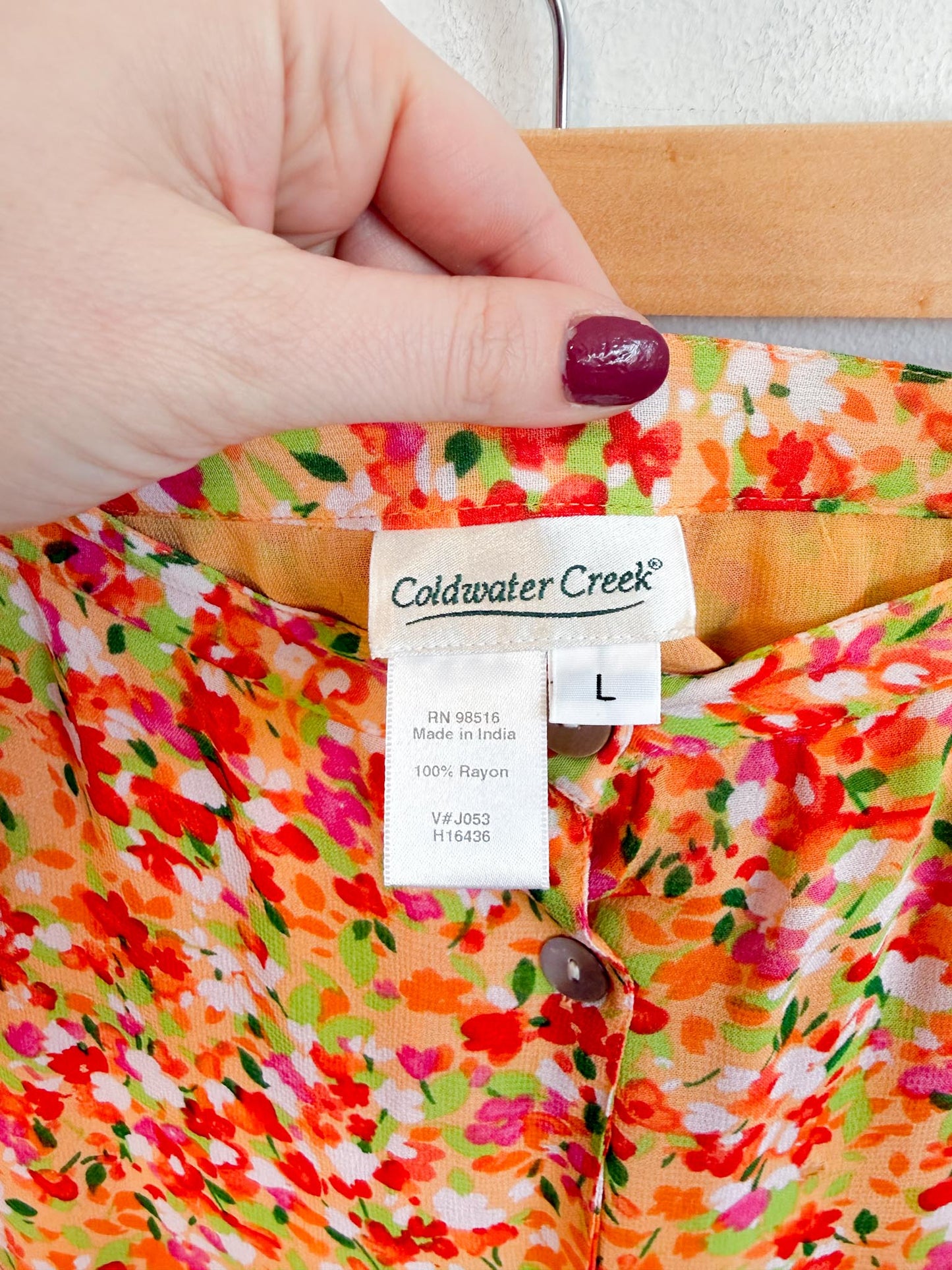 Vintage Floral Midi Skirt (Size L/XL)
