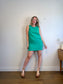 Cut Loose Linen Shift Dress in Green (Size S/M)