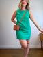 Cut Loose Linen Shift Dress in Green (Size S/M)