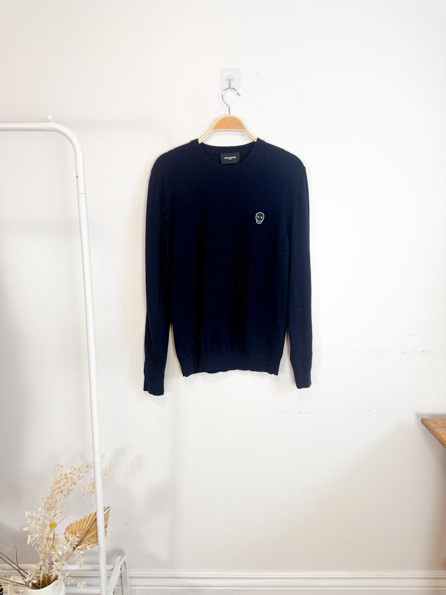 THE KOOPLES Designer Wool & Cashmere Skull Sweater in Navy (Size S/M)