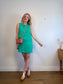 Cut Loose Linen Shift Dress in Green (Size S/M)