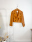 Anthropologie AVEC LES FILLES Faux Leather Cropped Jacket in Camel SOLD AS IS a(Size XL)