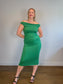 Reformation "Jamen Knit Dress in Kelly Green" (Size L)