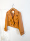 Anthropologie AVEC LES FILLES Faux Leather Cropped Jacket in Camel SOLD AS IS a(Size XL)
