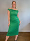 Reformation "Jamen Knit Dress in Kelly Green" (Size L)