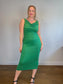 Reformation "Jamen Knit Dress in Kelly Green" (Size L)