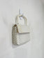Vintage Whiting and Davis White Metal Small Handbag