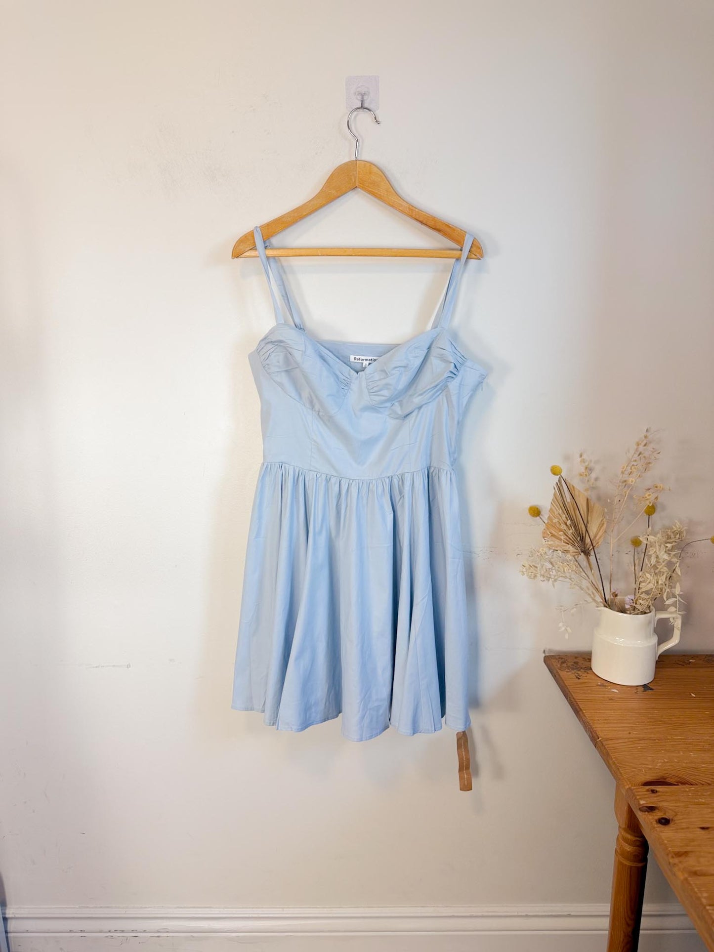 Reformation "Cherrie Dress in Blue" NWT (Size 12)
