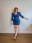 LE JEAN " Puff Sleeve Denim Mini Dress" (Size M/L)