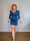 LE JEAN " Puff Sleeve Denim Mini Dress" (Size M/L)