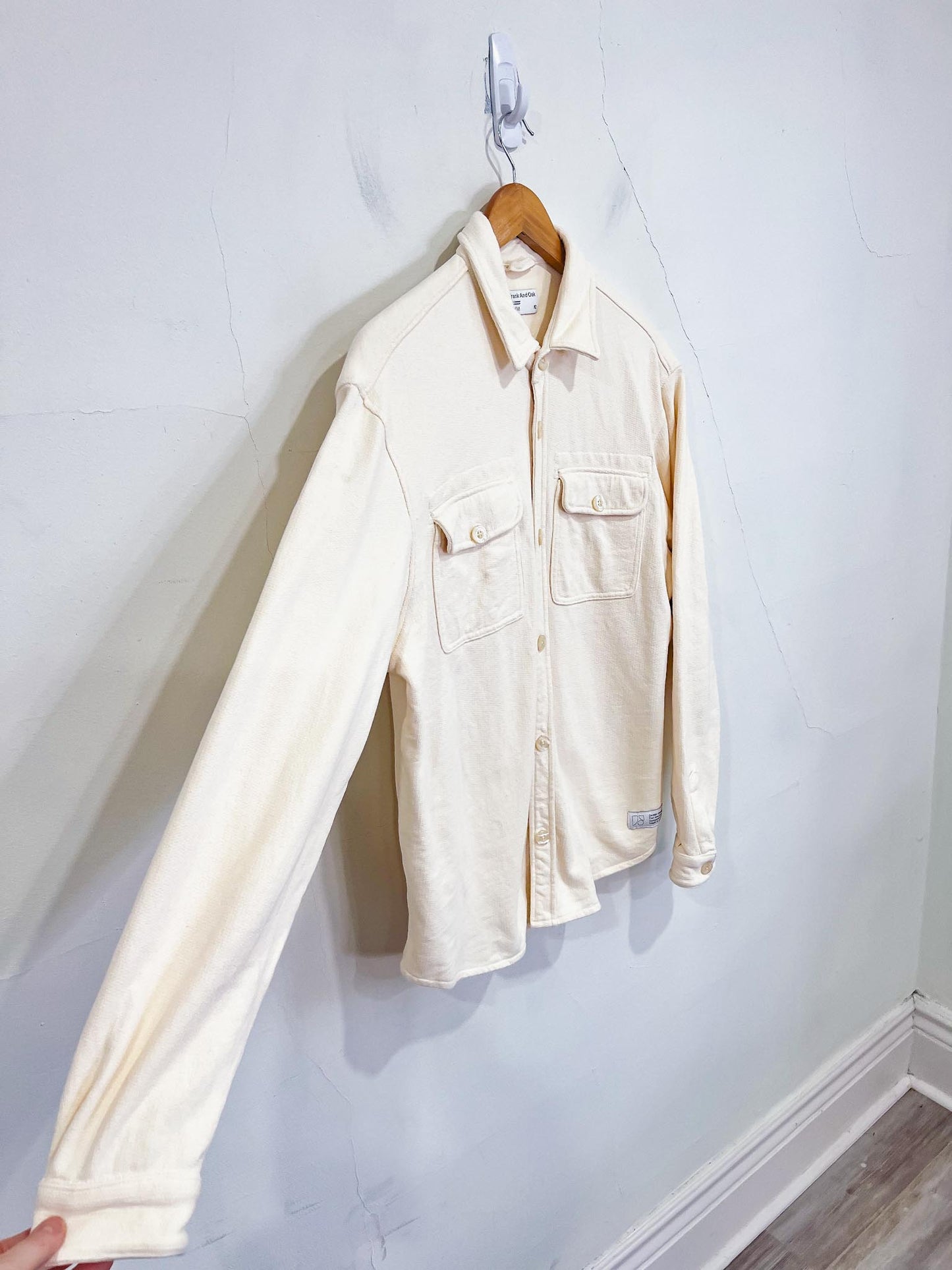 Frank & Oak Overshirt in Cream (Size M)