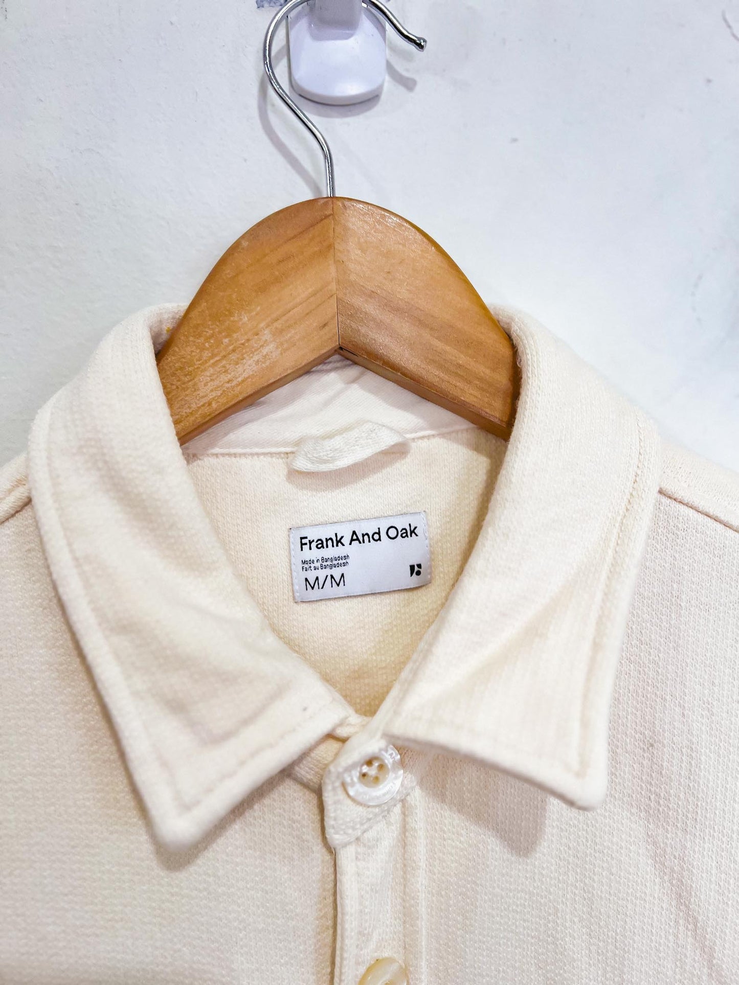 Frank & Oak Overshirt in Cream (Size M)