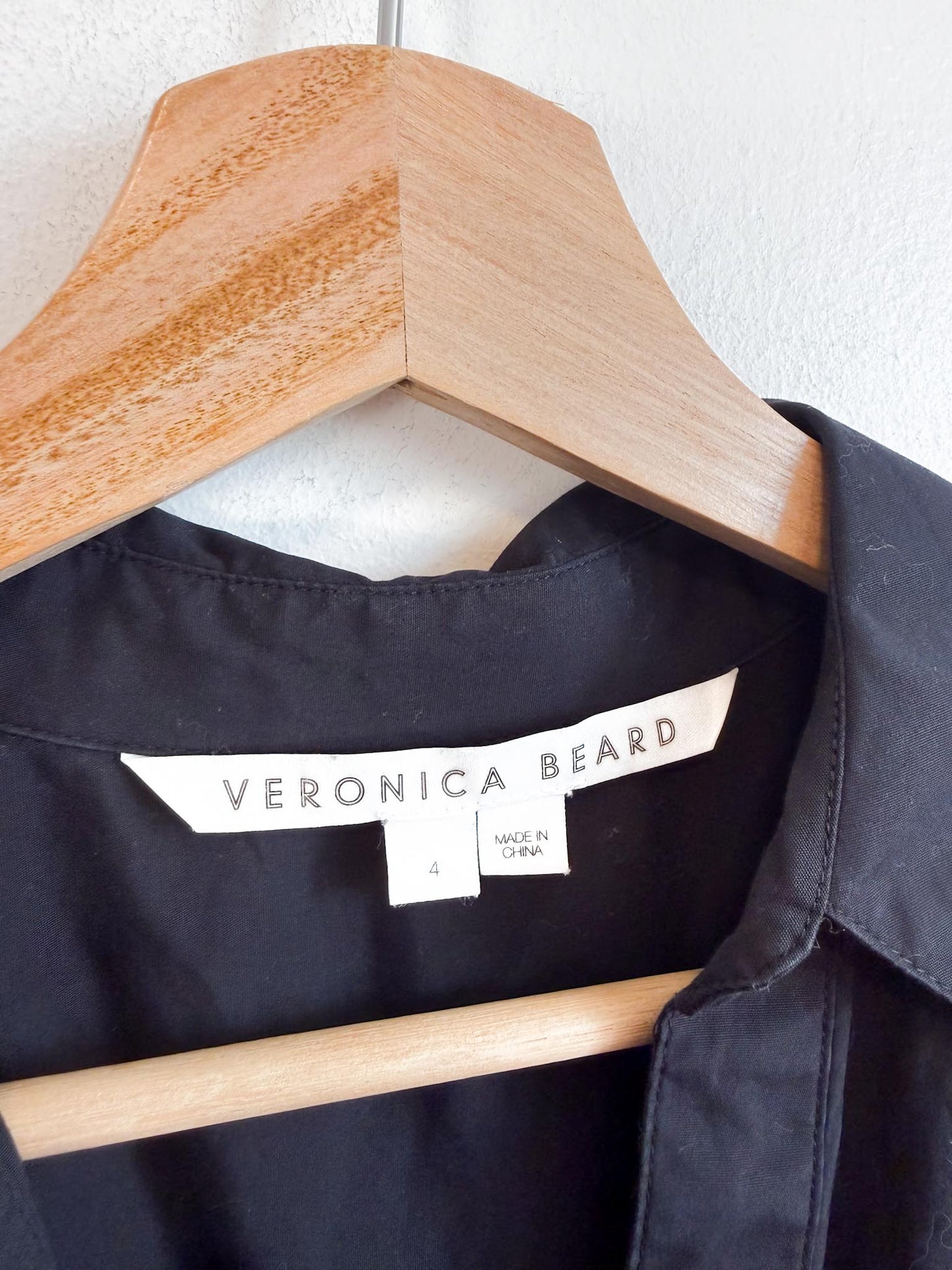 Veronica Beard "Aimee cotton-blend shirt dress in Black" (Size S/M)