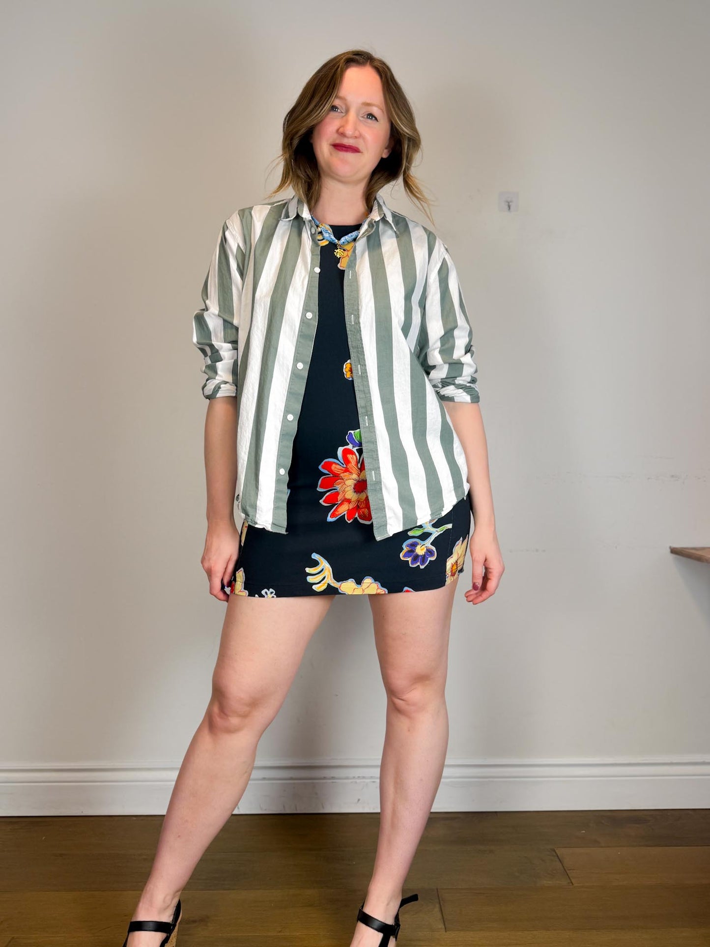 H&M Striped Button Down (Size L)