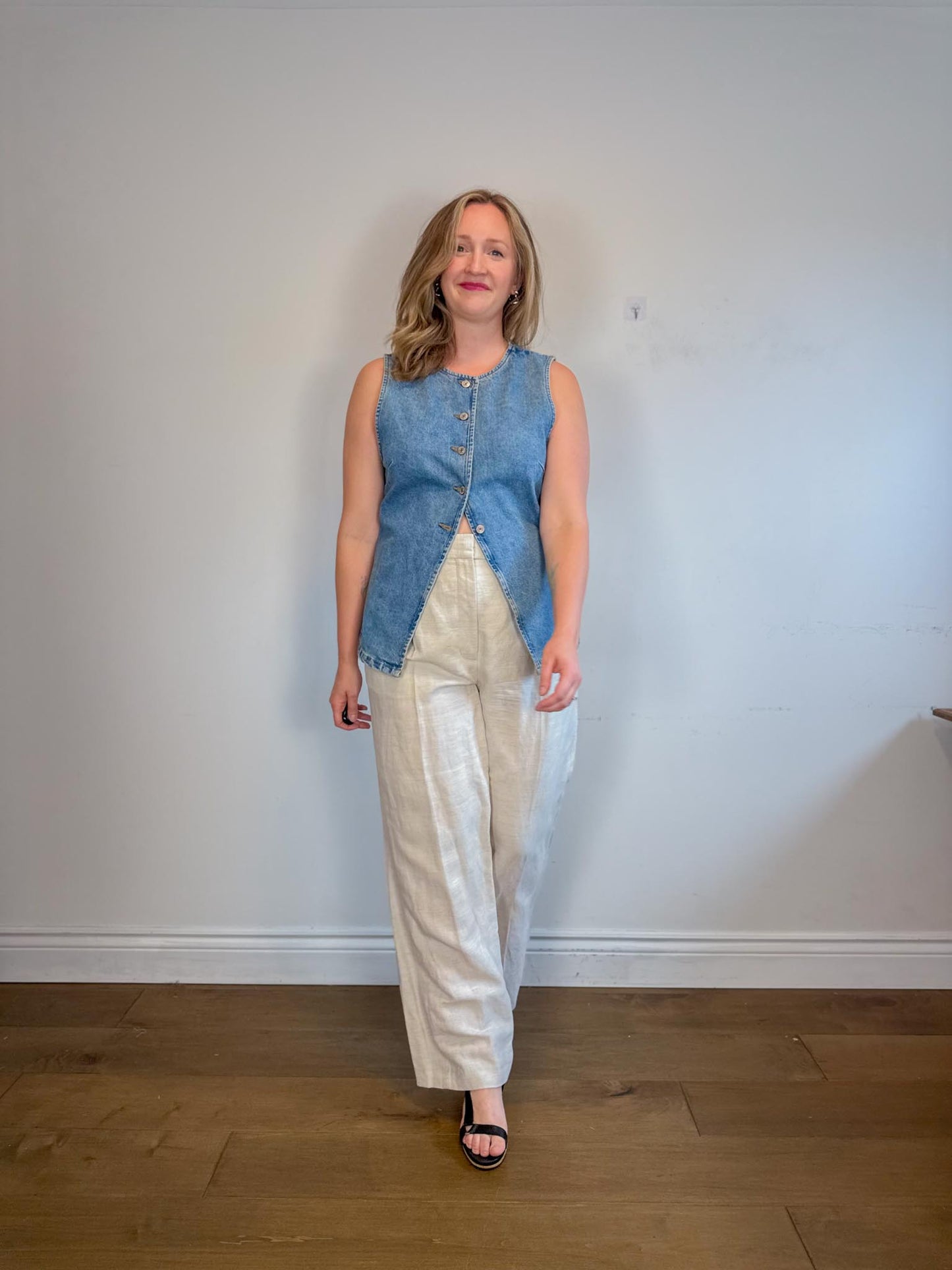 Aritzia Wilfred "The Effortless Pant in Linen Oatmeal" (Size 14)