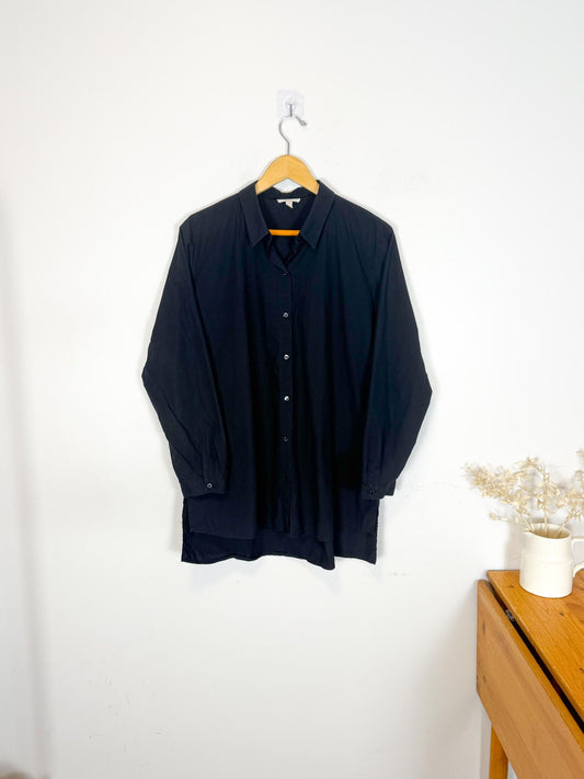 Eileen Fisher Organic Cotton Blouse in Black (Size L)