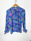 SUNCOO Paris "Linda Floral Printed Blouse in Blue" (Size S/M)