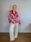 Anthropologie "Luxe Blouse in Purple Floral" (Size M)