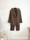 Vintage 90s Louis Feraud Wool Pant Suit in Brown (Size 6)