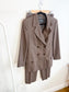 Vintage 90s Louis Feraud Wool Pant Suit in Brown (Size 6)