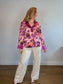 Anthropologie "Luxe Blouse in Purple Floral" (Size M)