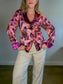 Anthropologie "Luxe Blouse in Purple Floral" (Size M)
