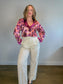 Anthropologie "Luxe Blouse in Purple Floral" (Size M)