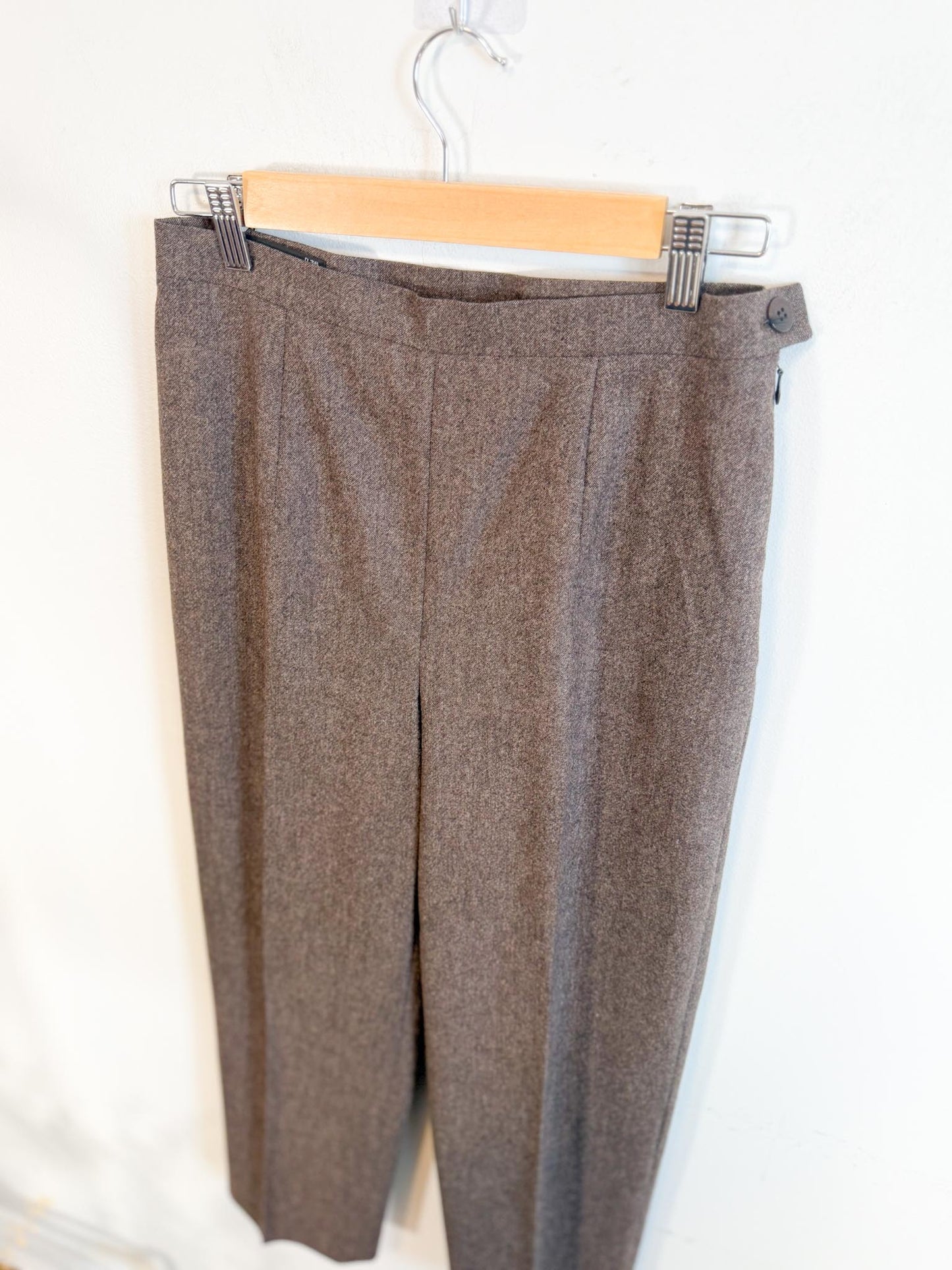 Vintage 90s Louis Feraud Wool Pant Suit in Brown (Size 6)