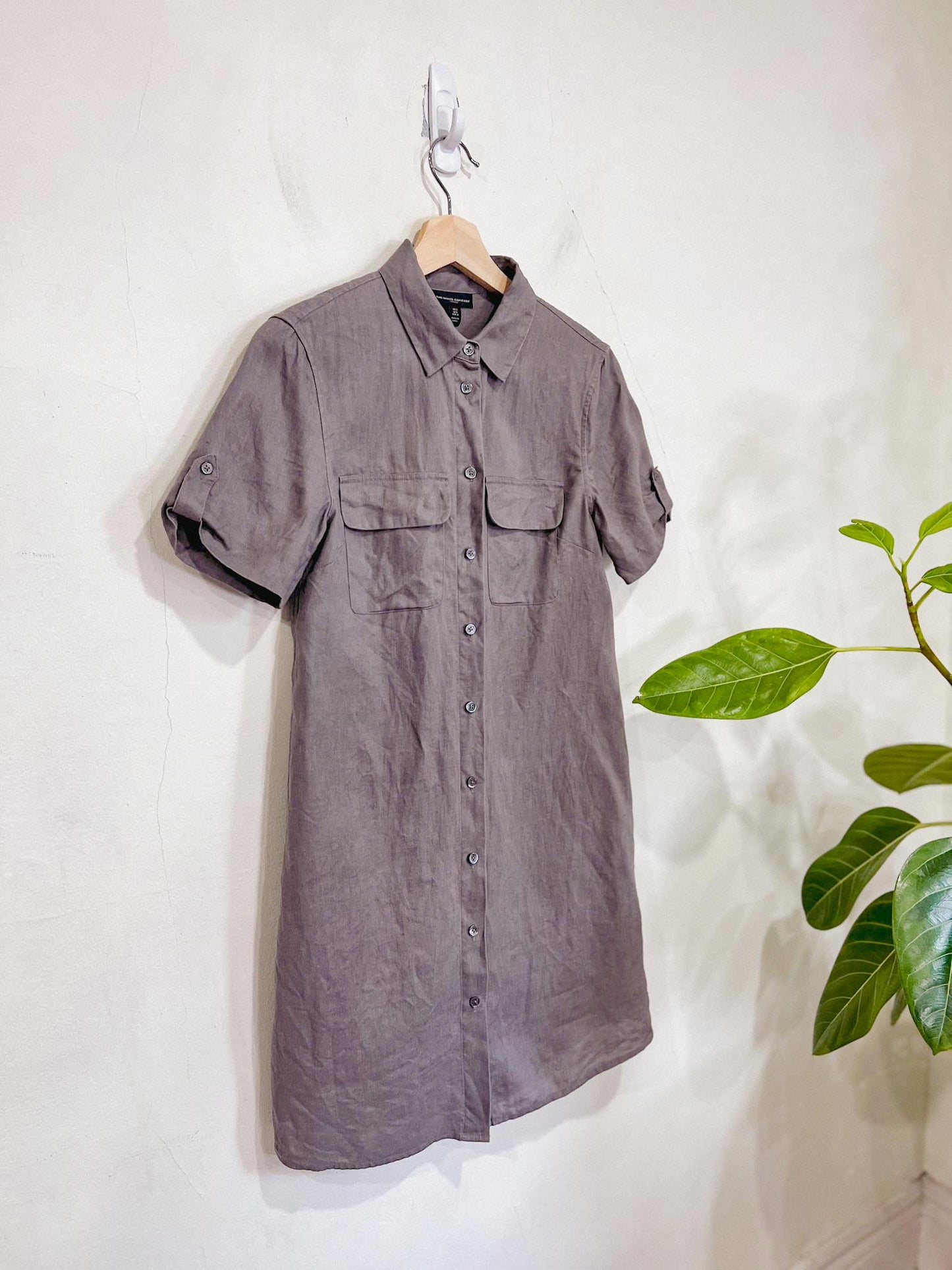 The White Company London Linen Shirt Dress in Grey (Size S)