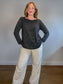 Buttercream Canadian Sustainable Striped Long Sleeve T-Shirt in Black/Grey NWT (Size 1X)